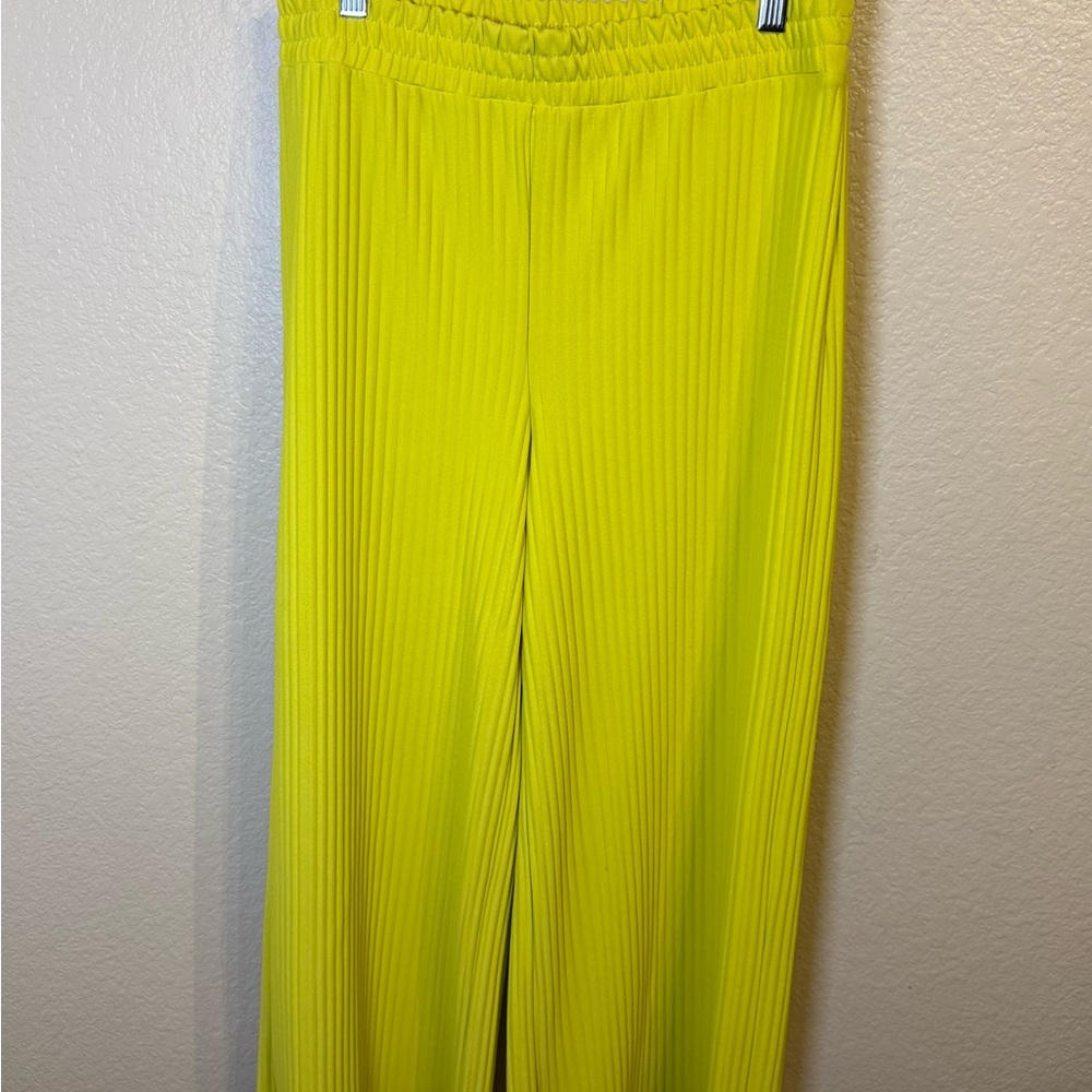 Marc New York Bright Chartreuse Yellow Pleated Pants, M